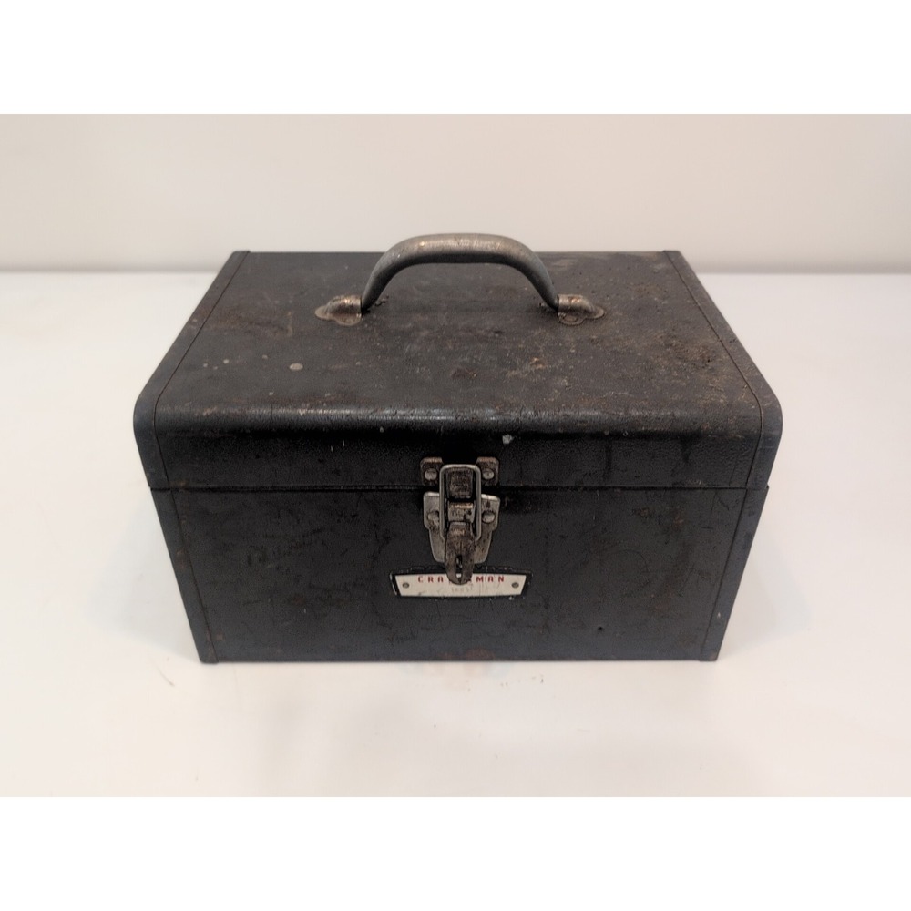 Vintage Craftsman 1484 Gray Metal Tool Chest Storage Box 14" X 10" X 8"